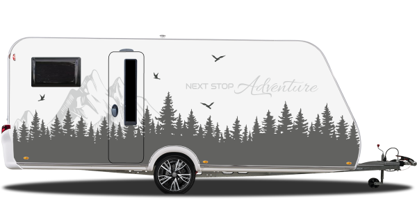 Preview: Autoaufkleber NEXT STOP Adventure | Set für beide Fahrzeugseiten