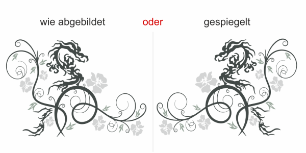 Preview: Autoaufkleber Ornament mit Drachen | Set für beide Fahrzeugseiten