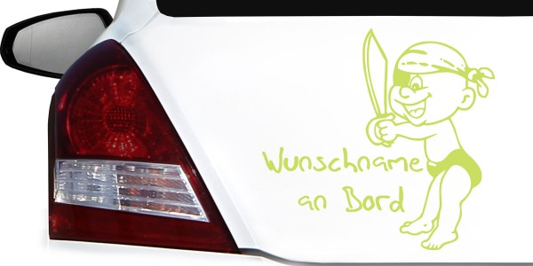 Piratenbaby als Babyaufkleber für Autos