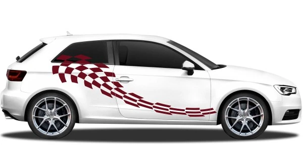 Autoaufkleber VW, Ford, Kia im sportlichen Flaggen Design