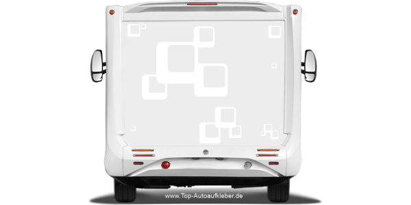 Preview: Tolle Retroelemente zum Bekleben von Autos auf Heck von Wohnmobil oder Wohnwagen - Ansicht Farbauswahl