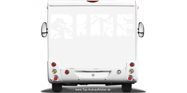 Preview: Autoaufkleber Ride auf Wohnmobilheck - Ansicht Farbauswahl