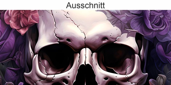 Autoaufkleber Rosen Totenkopf - Ansicht Ausschnitt