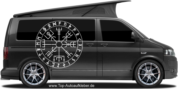 Preview: Autoaufkleber Runenkreis des Nordens auf dunklem Fahrzeug - Ansicht Farbauswahl