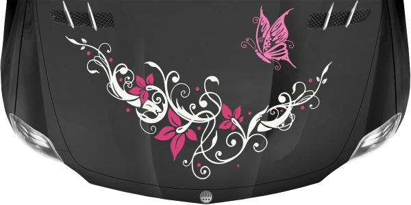 Ornament mit Schmetterling als Dekor für die Motorhaube