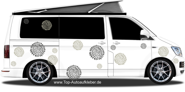 Preview: Autoaufkleber Set Buntes Blumendesign Preview: Autoaufkleber Set Buntes Blumendesign