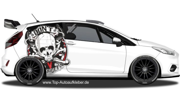 Preview: Autoaufkleber Skull Don't forget | Set für beide Fahrzeugseiten Preview: Autoaufkleber Skull Don't forget | Set für beide Fahrzeugseiten
