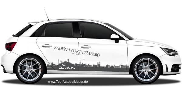 Autoaufkleber Skyline Baden-Württemberg | Set für beide Fahrzeugseiten