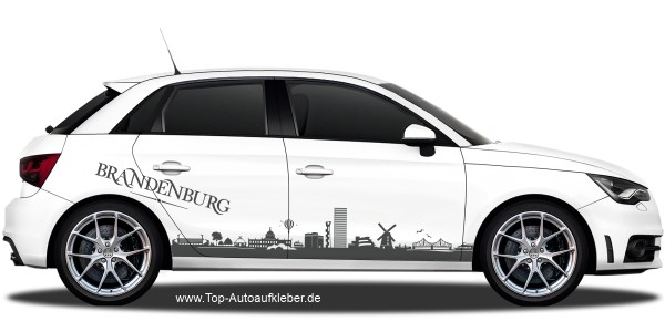 Autoaufkleber Skyline Brandenburg | Set für beide Fahrzeugseiten