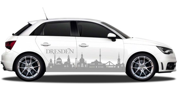 Autoaufkleber mit der Kontur von Dresden