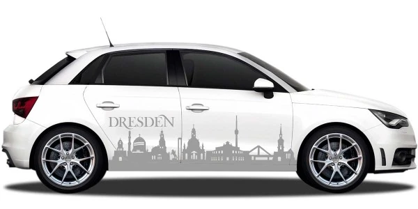Autoaufkleber Skyline Dresden | Set für beide Fahrzeugseiten