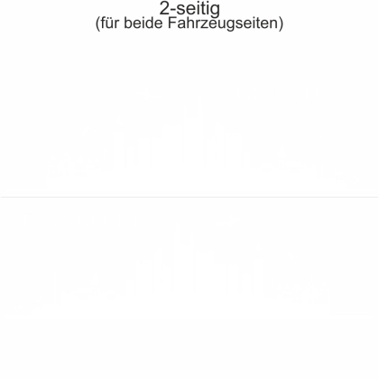 Preview: Autoaufkleber Skyline Frankfurt | Set für beide Fahrzeugseiten