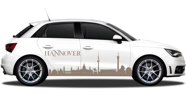 Autoaufkleber Skyline Hannover | Set für beide Fahrzeugseiten
