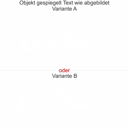 Leipziger Skyline als Aufkleber für die Heckscheibe - Ansicht Ausrichtung mit Farbauswahl und Variante
