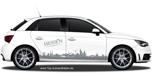 Autoaufkleber Skyline Hessen | Set für beide Fahrzeugseiten