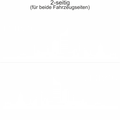 Autoaufkleber Skyline Leipzig | Set für beide Fahrzeugseiten