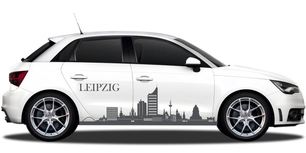 Preview: Autoaufkleber Skyline Leipzig | Set für beide Fahrzeugseiten Preview: Autoaufkleber Skyline Leipzig | Set für beide Fahrzeugseiten