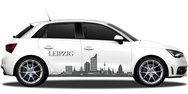 Autoaufkleber Skyline Leipzig | Set für beide Fahrzeugseiten