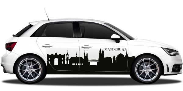 Kontur von Magdeburg als Autoaufkleber