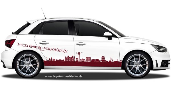 Autoaufkleber Skyline Mecklenburg-Vorpommern | Set für beide Fahrzeugseiten