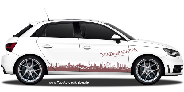 Autoaufkleber Skyline Niedersachsen | Set für beide Fahrzeugseiten