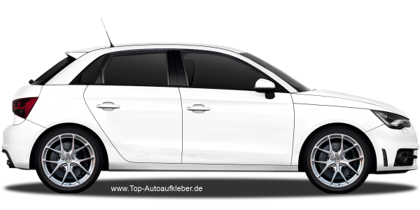 Preview: Autoaufkleber Skyline Nordrhein-Westfalen | Set für beide Fahrzeugseiten auf hellem PKW - Ansicht Farbauswahl