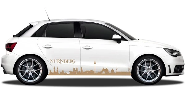 Autoaufkleber Skyline Nürnberg | Set für beide Fahrzeugseiten