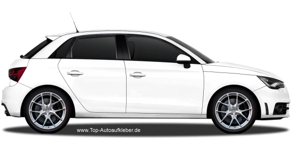 Autoaufkleber Skyline Rheinland-Pfalz auf hellem PKW - Ansicht Farbauswahl