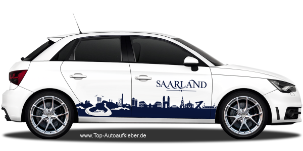 Autoaufkleber Skyline Saarland | Set für beide Fahrzeugseiten