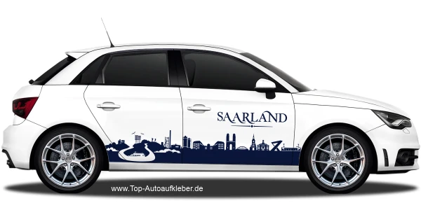 Autoaufkleber Skyline Saarland | Set für beide Fahrzeugseiten