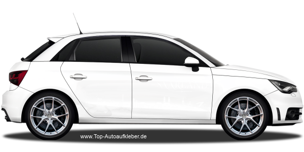 Preview: Autoaufkleber Skyline Saarland | Set für beide Fahrzeugseiten auf hellem PKW - Ansicht Farbauswahl