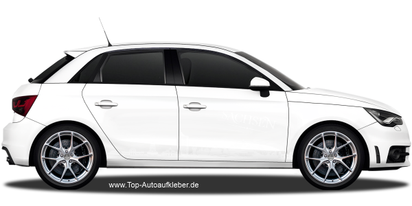 Preview: Autoaufkleber Skyline Sachsen | Set für beide Fahrzeugseiten auf hellem PKW - Ansicht Farbauswahl
