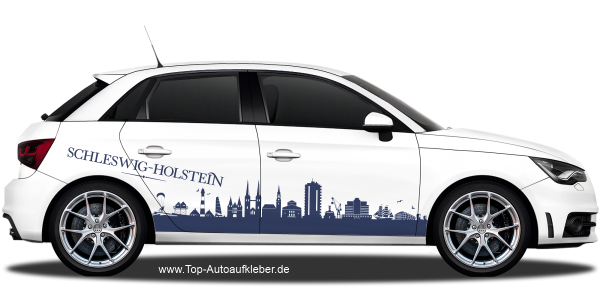 Autoaufkleber Skyline Schleswig-Holstein | Set für beide Fahrzeugseiten