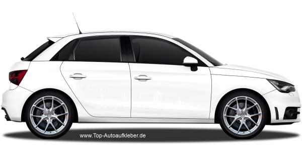 Preview: Autoaufkleber Skyline Schleswig-Holstein | Set für beide Fahrzeugseiten auf hellem PKW - Ansicht Farbauswahl