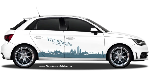 Autoaufkleber Skyline Thüringen | Set für beide Fahrzeugseiten