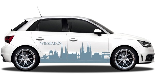 Preview: Autoaufkleber Skyline Wiesbaden | Set für beide Fahrzeugseiten Preview: Autoaufkleber Skyline Wiesbaden | Set für beide Fahrzeugseiten