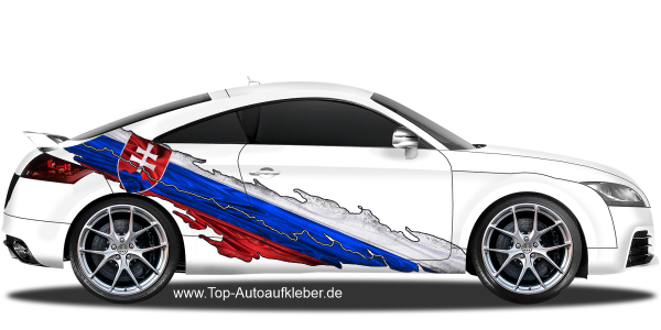 Preview: Autoaufkleber Slowakische Republik | Set für beide Fahrzeugseite Preview: Autoaufkleber Slowakische Republik | Set für beide Fahrzeugseite