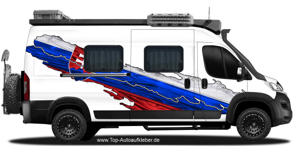 Preview: Autoaufkleber Slowakische Republik | Set für beide Fahrzeugseite Preview: Autoaufkleber Slowakische Republik | Set für beide Fahrzeugseite