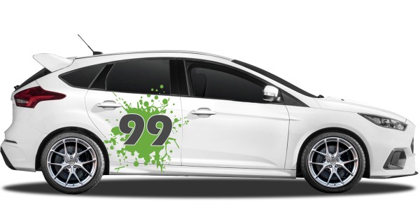 Preview: Autoaufkleber Startnummer im Klecks | Set für beide Fahrzeugseiten Preview: Autoaufkleber Startnummer im Klecks | Set für beide Fahrzeugseiten