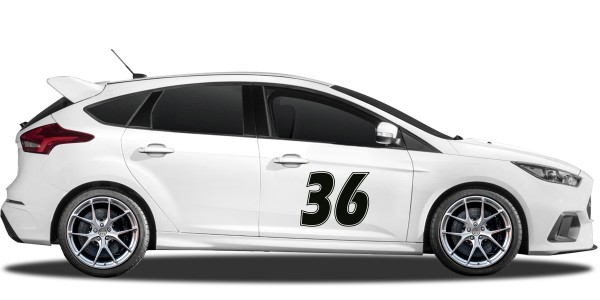 Startnummer als Aufkleber für das Auto
