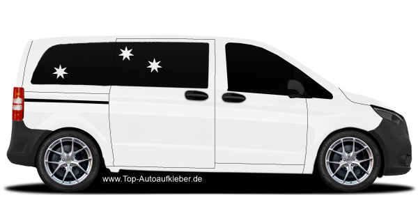 Autoaufkleber Sterne auf hellem Van -  Ansicht Farbauswahl