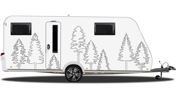 Autoaufkleber Strichzeichnung Bäume | Frei platzierbares Set