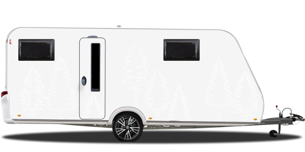 Preview: Autoaufkleber Strichzeichnung Bäume | Frei platzierbares Set