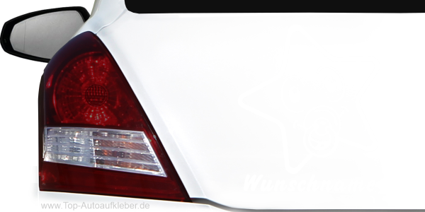 Preview: Autoaufkleber Süßer Stern mit Nuckel Preview: Autoaufkleber Süßer Stern mit Nuckel auf Heck - Ansicht Farbauswahl
