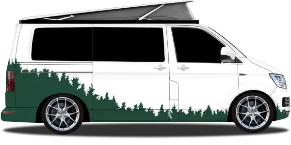 Aufkleber für Bulli, Bus, Transporter mit Wald