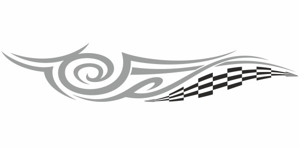 Preview: Autosticker Tribal Racingflag | Set für beide Fahrzeugseiten