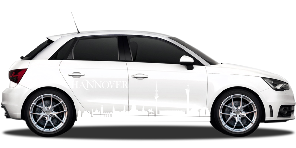Preview: Autoaufkleber Skyline Hannover | Set für beide Fahrzeugseiten Preview: Autoaufkleber Skyline Hannover | Set für beide Fahrzeugseiten