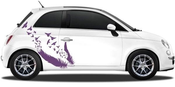 Autoaufkleber Vögel aus Feder | Set für beide Fahrzeugseiten