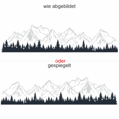 Preview: Wohnmobilaufkleber Wald mit Gebirgszug
