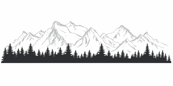 Preview: Wohnmobilaufkleber Wald mit Gebirgszug Preview: Wohnmobilaufkleber Wald mit Gebirgszug